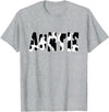 funny saying Gifts for Family Members and more Auntie Cow Print Cow Pattern T-Shirt, Black - Heather Grey