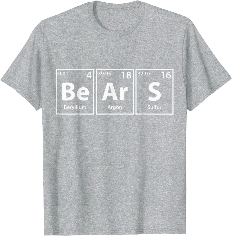 Periodic Tees Co. Bears (Be-Ar-S) Periodic Table Elements Shirt T-Shirt - Heather Grey