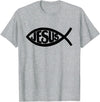 True Believing Christian Tees Jesus Fish T-Shirt - Heather Grey