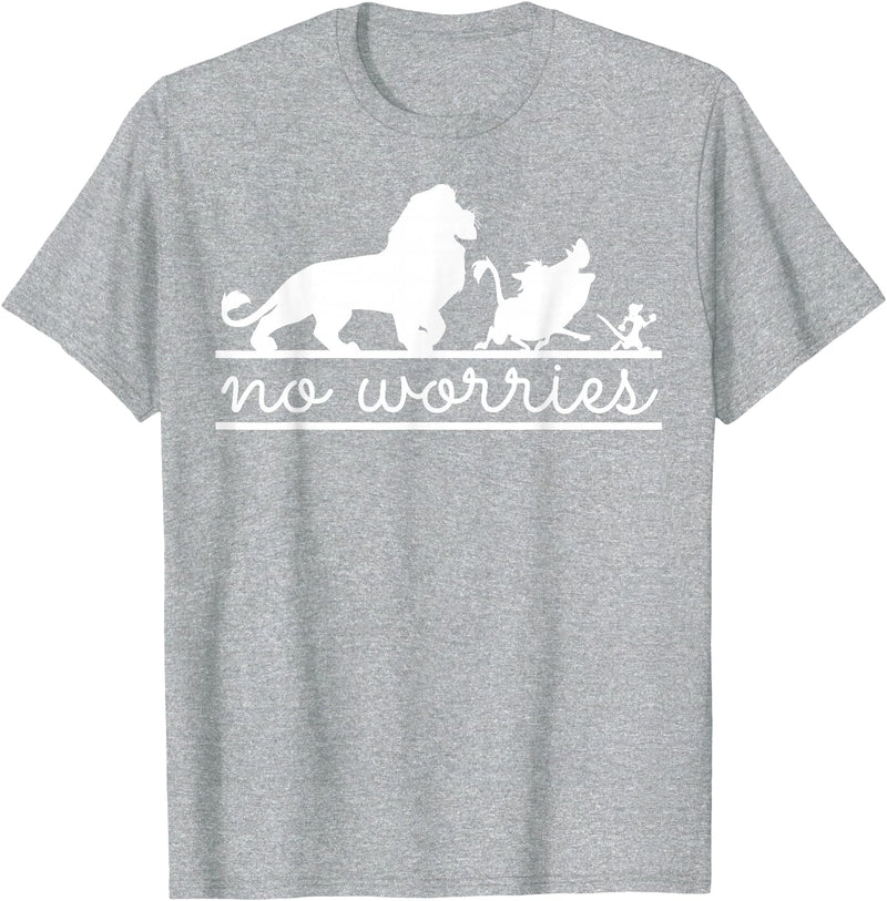 Disney Lion King No Worries Silhouette Trio T-Shirt - Heather Grey