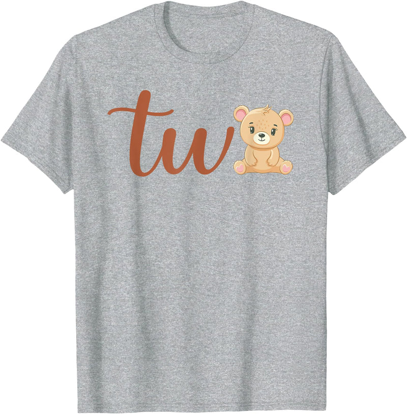 Family Birthday Bear Gifts Two of The Birthday Boy Bear 1st Birthday Party Boy T-Shirt - Heather Grey