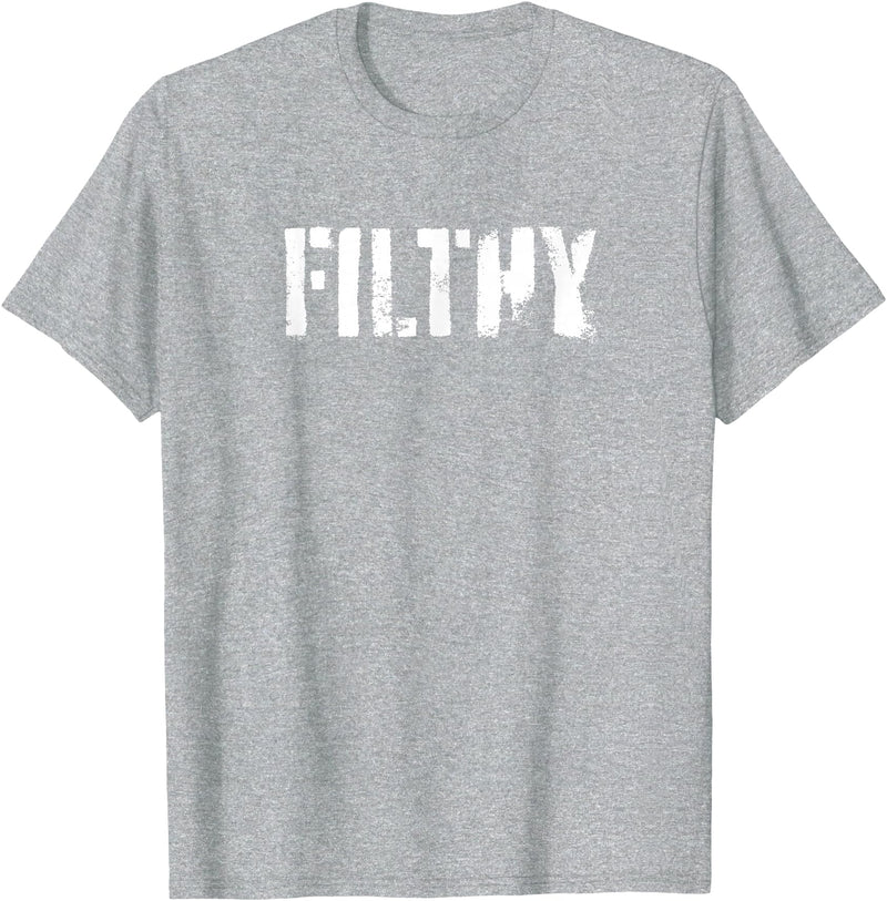 Men's Leather Daddy Bear Gay Shirt Print Apparel Filthy - Funny Gay Pride & LGBT Cruising Inappropriate T-Shirt - Heather Grey