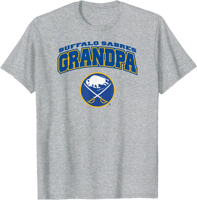 Cow Mens Buffalo Sabres Grandpa Logo Gray Nhl Officially T-Shirt