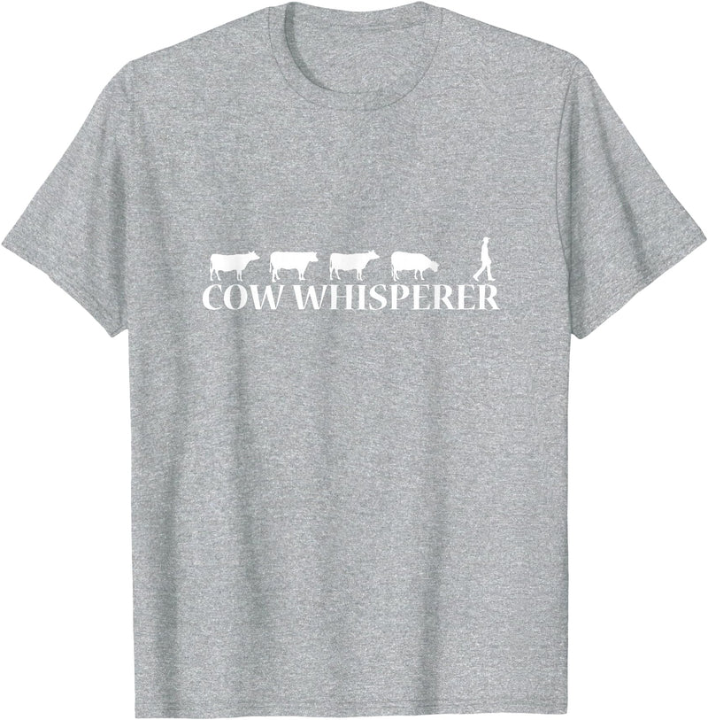 Cow by Mr.Y.T. Cow whisperer farmer T-Shirt - Heather Grey