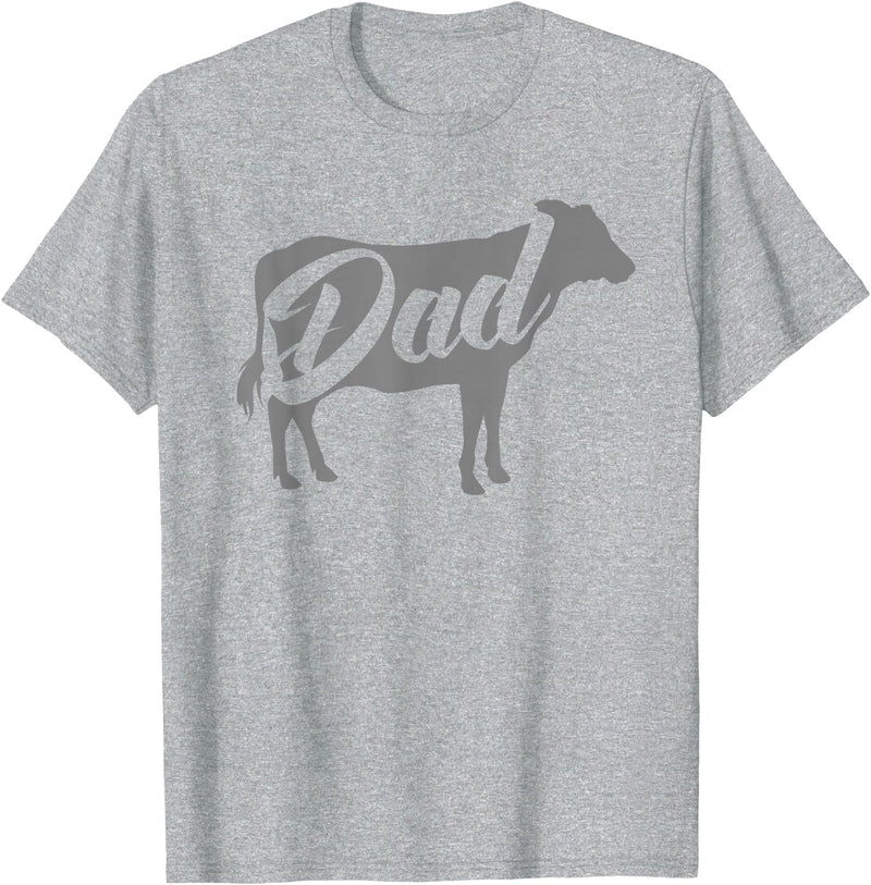Cow Dad Apparel Daddy Cow for Dad's Who Lover Cows T-Shirt - Heather Grey