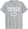Furry Fandom Gifts I'm with The Furry T-Shirt - Heather Grey