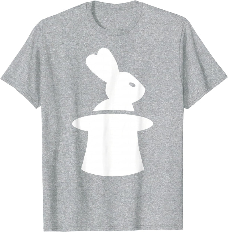 Wizard with Hat and Rabbit T-Shirt in Heather Grey