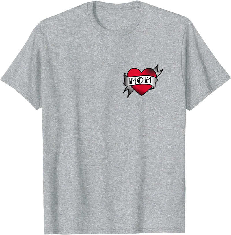 Mama Bear Tee Shirts Mom Heart Tattoo T-Shirt T-Shirt - Heather Grey