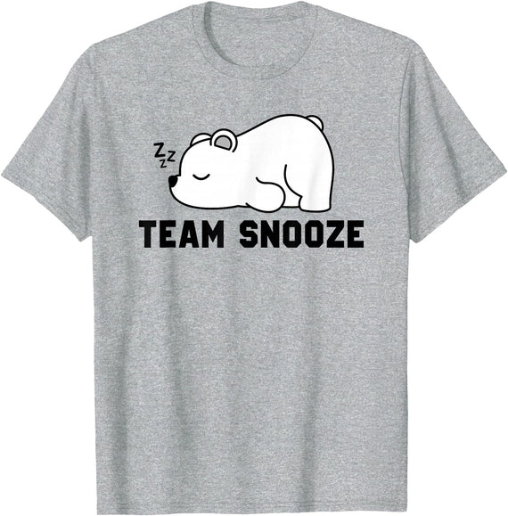 ZZZ19 Cute Sleeping Lazy Polar Bear Graphic ZZZ Funny Team Snooze T-Shirt - As Pictured