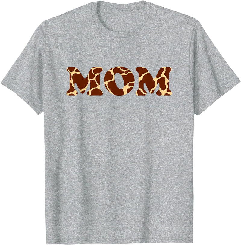 Giraffe Mom Apparel Giraffe Print Pattern for Giraffe Mom T-Shirt - Heather Grey