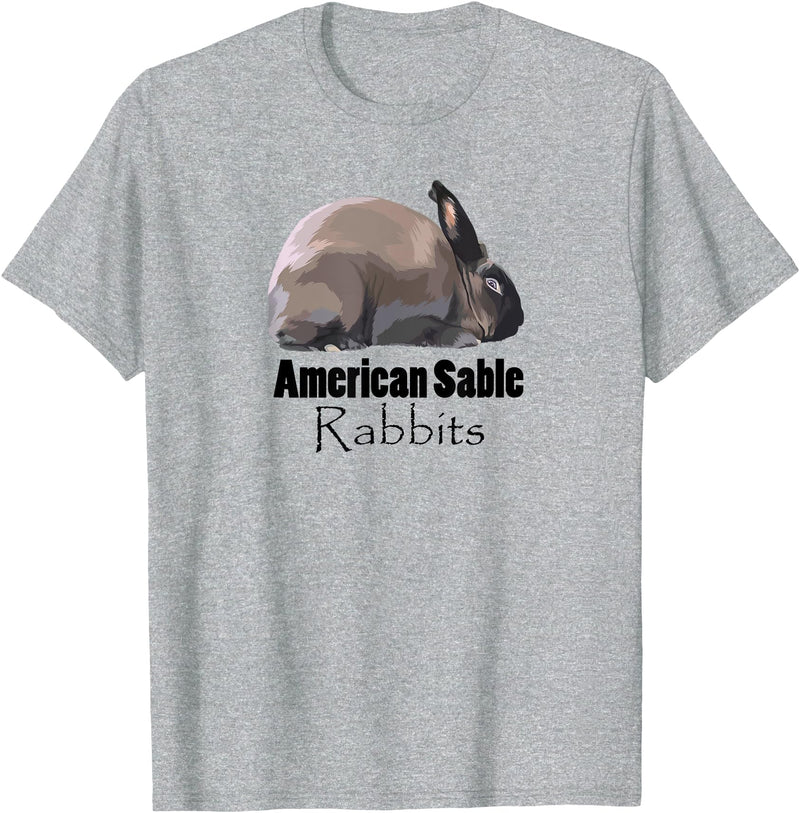 American Sable Rabbits for Pet Animal Fans T-Shirt in Heather Grey