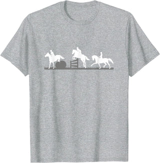Horse Jumping and Eventing Horses Tee's Event Horses T-Shirt Horse Jumping and Dressage T-Shirt - Heather Grey