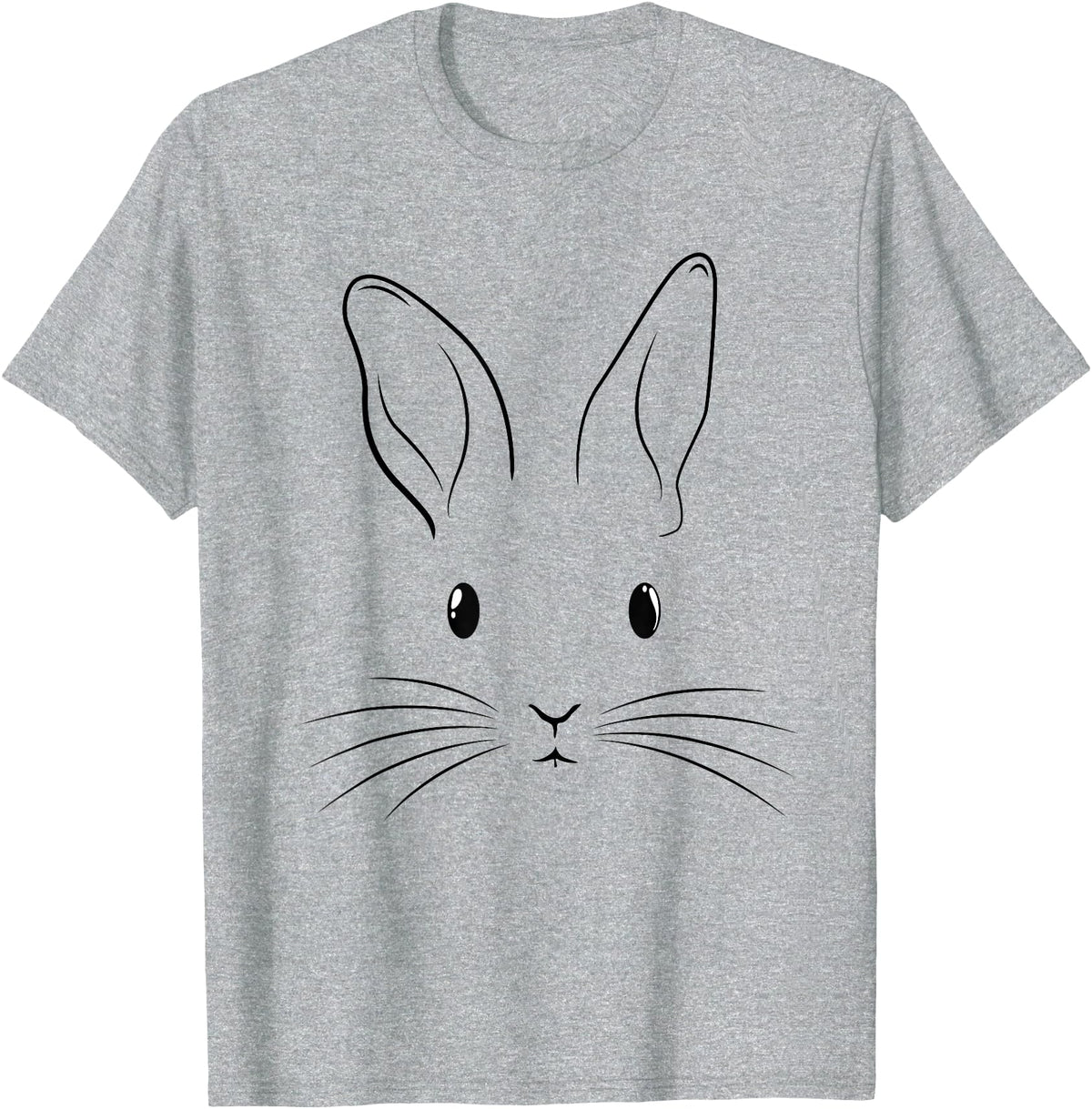 Easter Bunny Costume Rabbit Face T-Shirt in Heather Grey