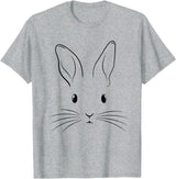 Easter Bunny Costume Rabbit Face T-Shirt in Heather Grey