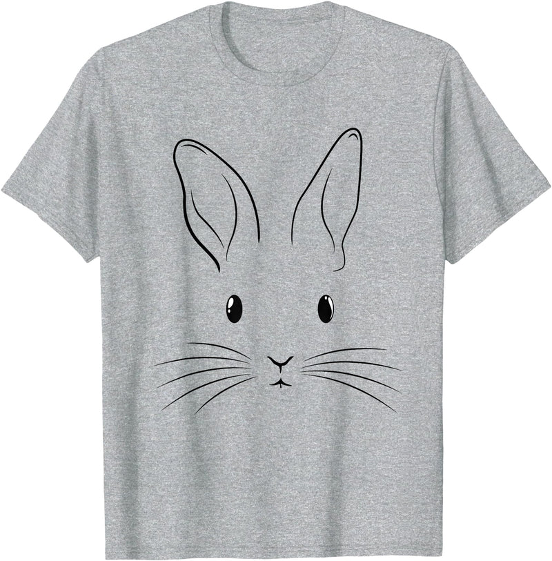 Easter Bunny Costume Rabbit Face T-Shirt in Heather Grey