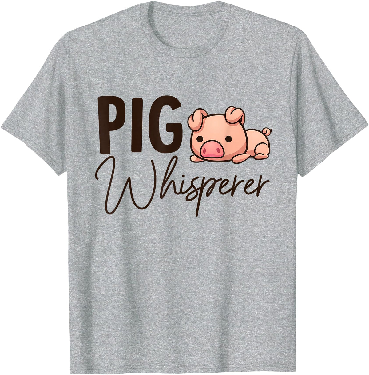 SHIRTSIDE PIG Pig Whisperer Shirt Gift For Pig Lover T-Shirt - Heather Grey