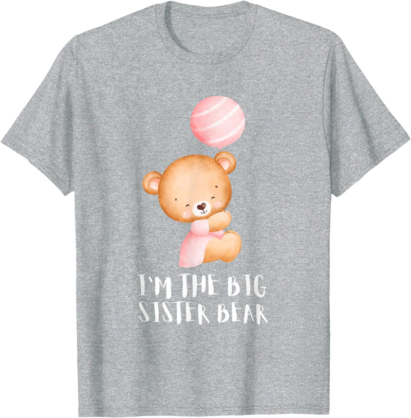 Big Sister Little Sister Outfits Siblings - Im the big sister bear T-Shirt - Heather Grey