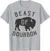 Drinking Fun designs - Big Ray Designs Beast of Bourbon Drinking Whiskey Design Bison Buffalo Party T-Shirt - Heather Grey