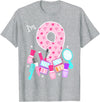 Birthday Girl Spa Squad Outfit Gifts Shop Spa Birthday Party I'm 9 Girls Makeup 9th Bday Kids Toddlers T-Shirt - Heather Grey