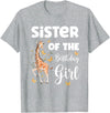Giraffe Birthday Party by LazyPanda Giraffe Sister of the Birthday Girl Matching Family T-Shirt - Heather Grey