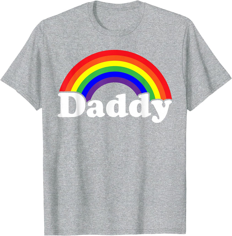 Gay Pride Parade Event Frestival Shirt Co Mens Damn Daddy Gay Pride Parade Daddy Masc Man LGBTQ Dad T-Shirt - Heather Grey