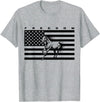BASBO American Flag Horseback Riding Apparel - Horse T-Shirt - Straight - Heather Grey