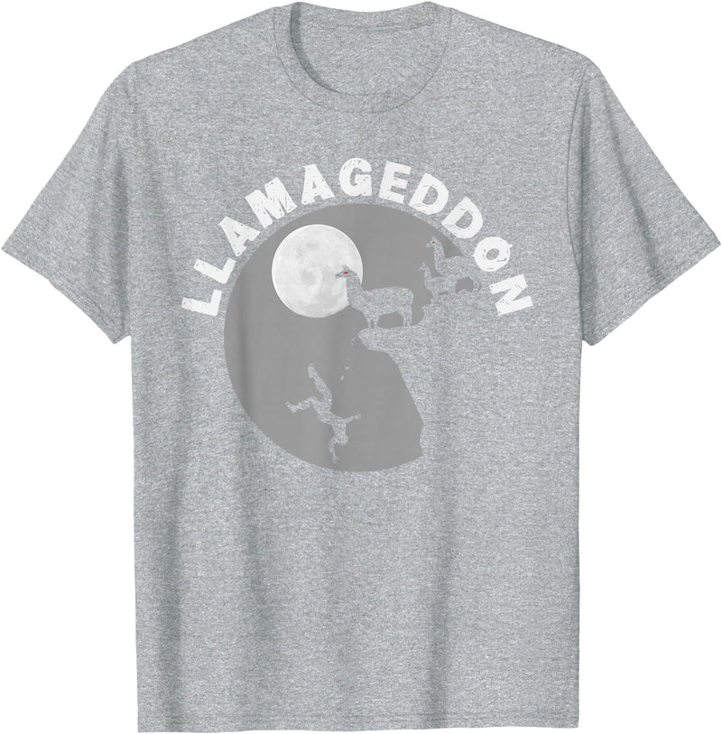 Funny Llama Tshirts for Farm Pet Animal Fans Funny Llamageddon T-Shirt for Llama Barnyard Lovers T-Shirt - Heather Grey