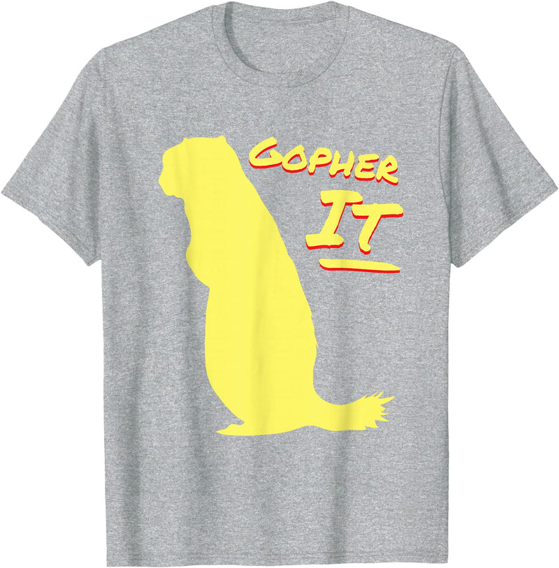 Green Cow Land Gopher It Funny Pun T-Shirt - Heather Grey