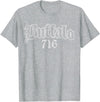 Buffalo NY by Kruzelly Vintage Buffalo New York 716 T-Shirt - Heather Grey