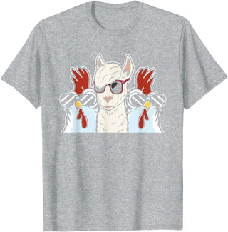 Llama Gifts & Accessories Chicken Llama Cool Alpaca - Lamaist Animal Llama T-Shirt - Heather Grey