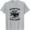 Farm Life Apparel & Gifts CHASING COWS IS MY CARDIO - Fun Farming T-Shirt - Heather Grey