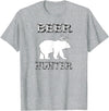funny Beer Hunter shirt Funny Bear Deer BEER Hunting Tee Shirt T-Shirt - Heather Grey