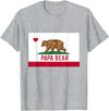 Papa Bear California Flag T-Shirt Papa Dad Bear California Flag T-Shirt - Heather Grey
