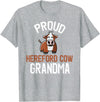 Cute Hereford Cow Family Apparel Proud Hereford Cow Grandma T-Shirt - Heather Grey