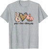 Skinny Guinea Pig Mom Gifts Shirts & Hoodies Womens Girls Cute Funny Peace Love Hairless Guinea Pig Lover T-Shirt - Heather Grey