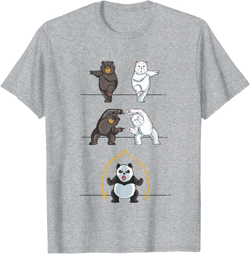 Adorable Panda Shirts Funny Panda T-Shirt Panda Fusion Gift Shirt Cute Polar Bear T-Shirt - Heather Grey