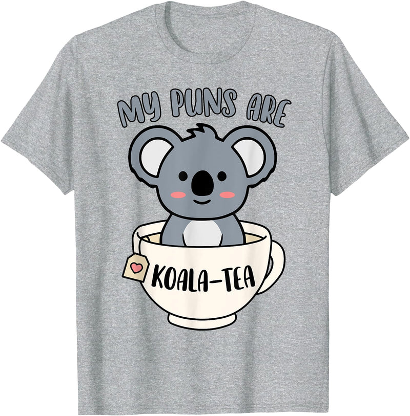 Cute Shirts and Merch My Puns Are Koala Tea Funny Cute Koala Bear Animal Pun T-Shirt - Heather Grey