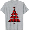 Christmas Buffalo Plaid Tree Tee Christmas Red & Black Buffalo Plaid Tree T-Shirt - Heather Grey