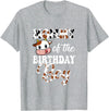 Love Family Matching Mommy of The Birthday Boy Cow Farm 1St Birthday Boy T-Shirt - Heather Grey