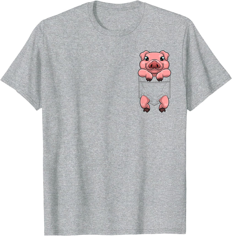 Pig Gift Pig Lover Stuff & Pig Novelty Accessories Cool Pig Art For Men Women Farm Animal Piggy Pork Pig Lovers T-Shirt - Heather Grey