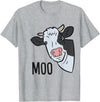 Cow Farm Animal Tees For Cow Lovers Cow Moo Farm Animal Funny Cow T-Shirt - Heather Grey