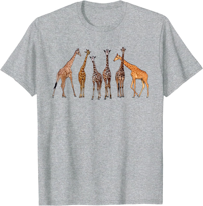 Giraffe Gift For Giraffe Lover Accessories & Stuff Cute Giraffe Design for Men Women Safari Zoo Giraffe Lovers T-Shirt - Heather Grey
