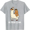 The Llama Lover No Prob-llama Cute No Prob Llama T-Shirt - Heather Grey