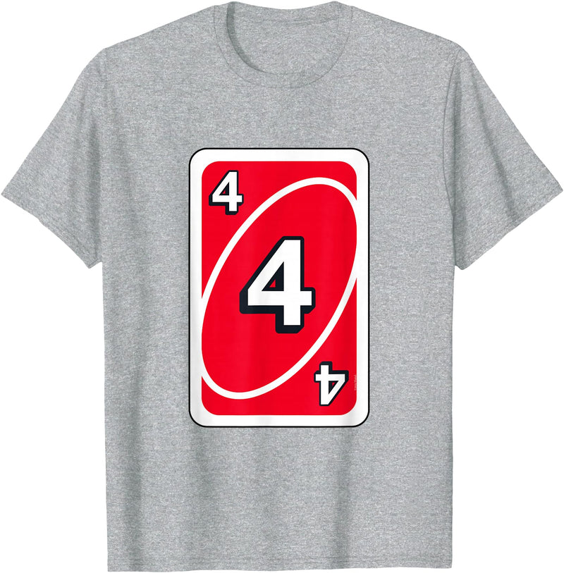 UNO Halloween Red 4" Card T-Shirt - Heather Grey