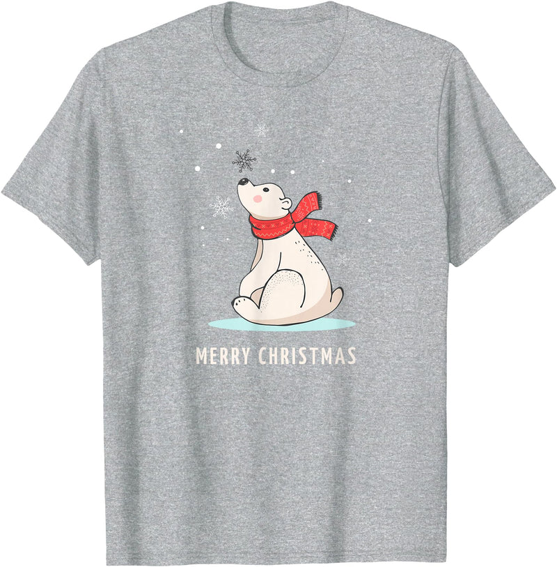 Sassy Southern Charm & Grace Cute Funny & Unique Christmas Polar Bear & Snow T-Shirt Gift T-Shirt - Heather Grey