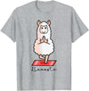 Dibba Designs Llamaste Llama Alpaca Yoga Exercise Fitness Gym Workout T-Shirt - Heather Grey