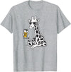 Laroli Aesthetic Art Cool Sunglasses Giraffe Beer Drinking Giraffe T-Shirt - Heather Grey