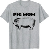 Cute Pig T-Shirts Pot Belly Pig Gifts Tees T Shirt Cute Pot Belly Pig Shirt-PIG MOM Pig Lovers T Shirt T-Shirt - Heather Grey