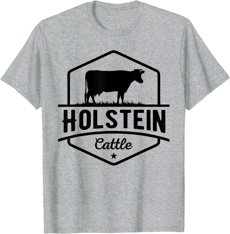 Farm and Holstein Cow for Men and Cattle Clothing Holstein Cattle - Holstein Cow for Farmers T-Shirt - Heather Grey