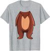 The Easy Costume Idea Shop Bear Halloween Costume Shirt - Brown Grizzly Bear T-Shirt - Heather Grey